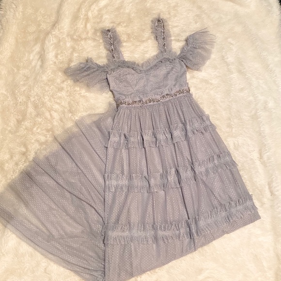 Needle & Thread Helena Dusk Blue Dress Gown - Picture 3 of 8